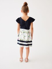 Baker by Ted Baker Navy Frilled Sleeve 2-in-1 Scuba Dress - Image 2 of 8
