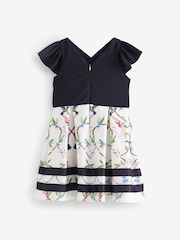 Baker by Ted Baker Navy Frilled Sleeve 2-in-1 Scuba Dress - Image 6 of 8
