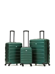Gozdno zelena/črna - Flight Knight Hardcase velik karirast; s karirastim vzorcem in Suitcases and Cabin Case Set of 3 - Slika 1 iz 1