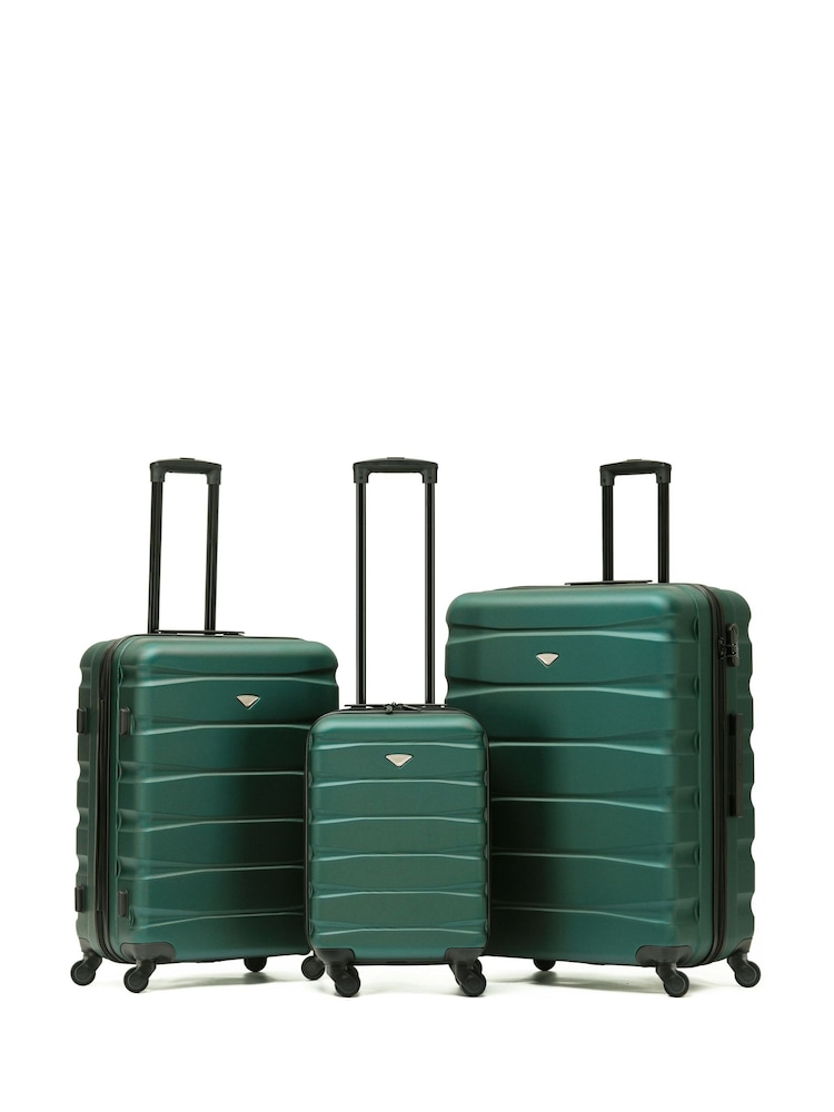 Gozdno zelena/črna - Flight Knight Hardcase velik karirast; s karirastim vzorcem in Suitcases and Cabin Case Set of 3 - Slika 1 iz 1