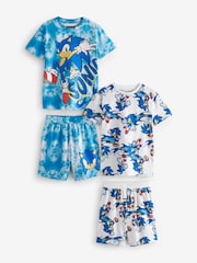 Blue Sonic 2 Pack Short Pyjamas (3-14yrs) - Image 1 of 6