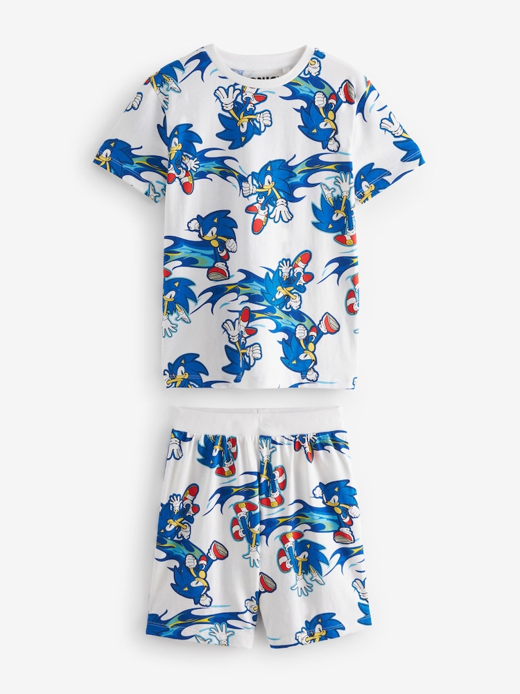 Blue Sonic 2 Pack Short Pyjamas (3-14yrs) - Image 2 of 6