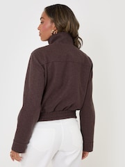 Chaqueta bomber de Cuello alzado de imitación de lana Threadbare - Imagen 3 de 4