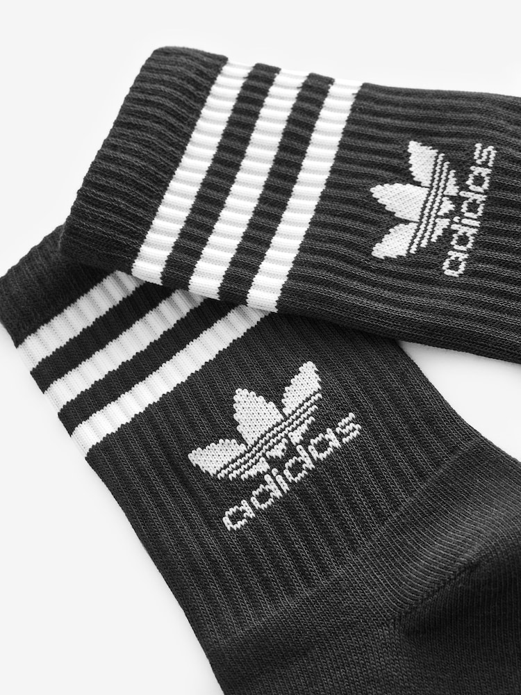 adidas Black Crew Socks 6 Pack - Image 3 of 4