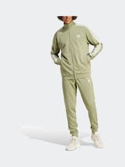 adidas Green Sportswear Basic 3-Stripes French Terry Tracksuit - Image 4 of 8
