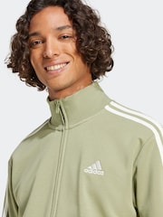 adidas Green Sportswear Basic 3-Stripes French Terry Tracksuit - Image 5 of 8