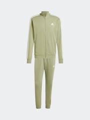 adidas Green Sportswear Basic 3-Stripes French Terry Tracksuit - Image 7 of 8