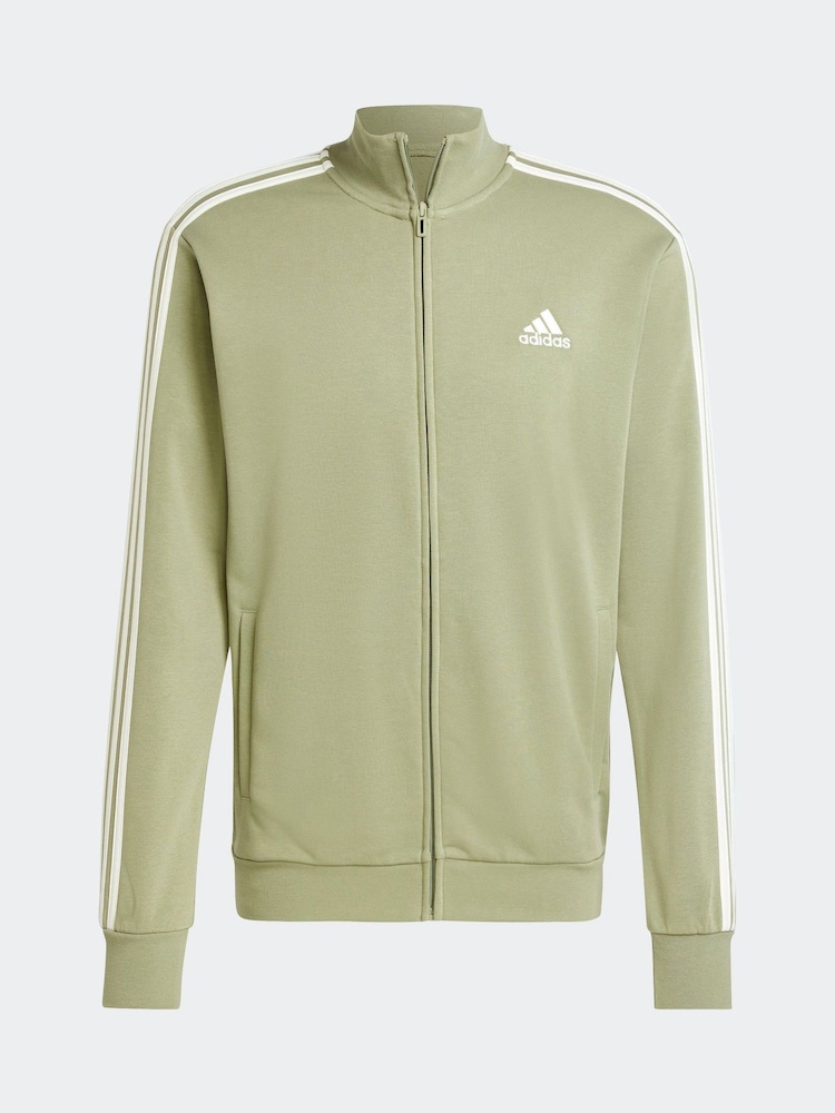 adidas Green Sportswear Basic 3-Stripes French Terry Tracksuit - Image 8 of 8