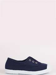 Trotters London Plum Canvas Pumps - Image 1 of 8