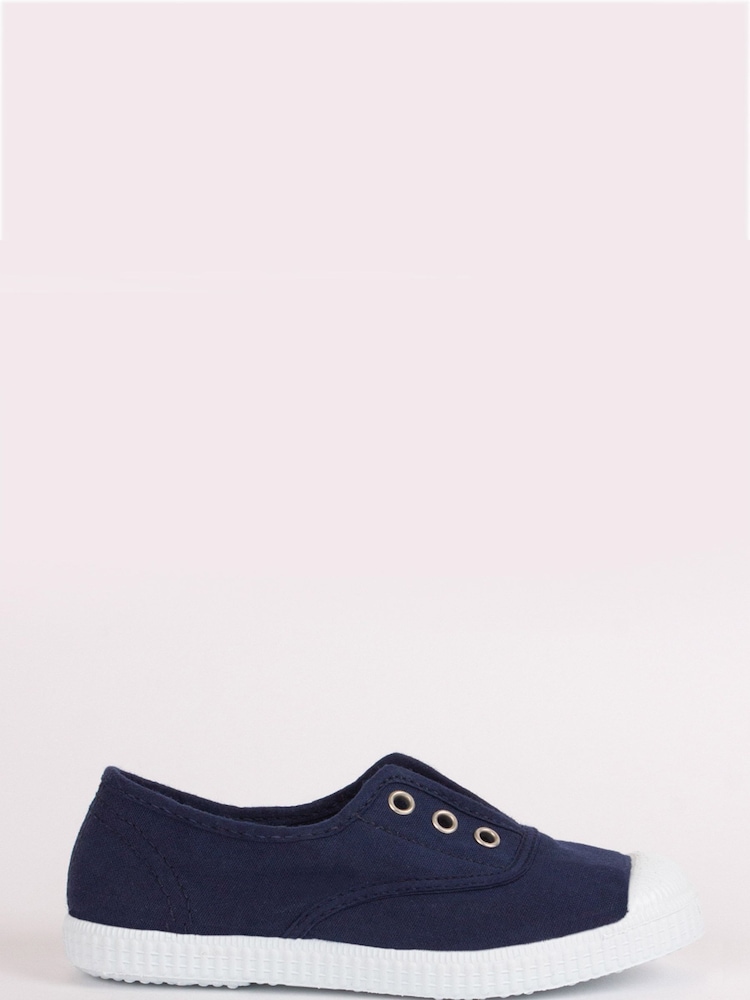 Trotters London Plum Canvas Pumps - Image 1 of 8