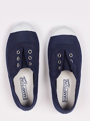 Trotters London Plum Canvas Pumps - Image 2 of 8