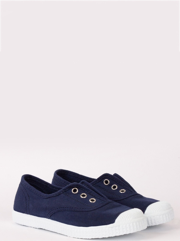 Trotters London Plum Canvas Pumps - Image 3 of 8