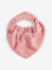 Pink Baby Muslin Dribble 100% Cotton Bibs 3 Pack - Image 2 of 4