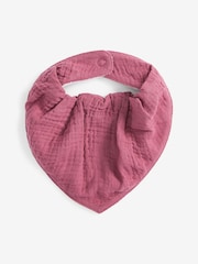 Pink Baby Muslin Dribble 100% Cotton Bibs 3 Pack - Image 3 of 4