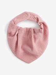 Pink Baby Muslin Dribble 100% Cotton Bibs 3 Pack - Image 4 of 4