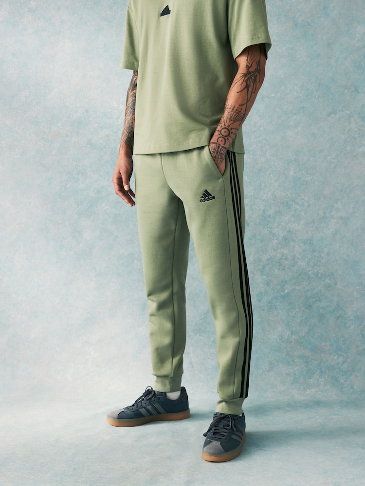adidas Green Essentials 3 Stripe Joggers - Image 1 of 5