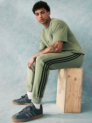 adidas Green Essentials 3 Stripe Joggers - Image 3 of 5