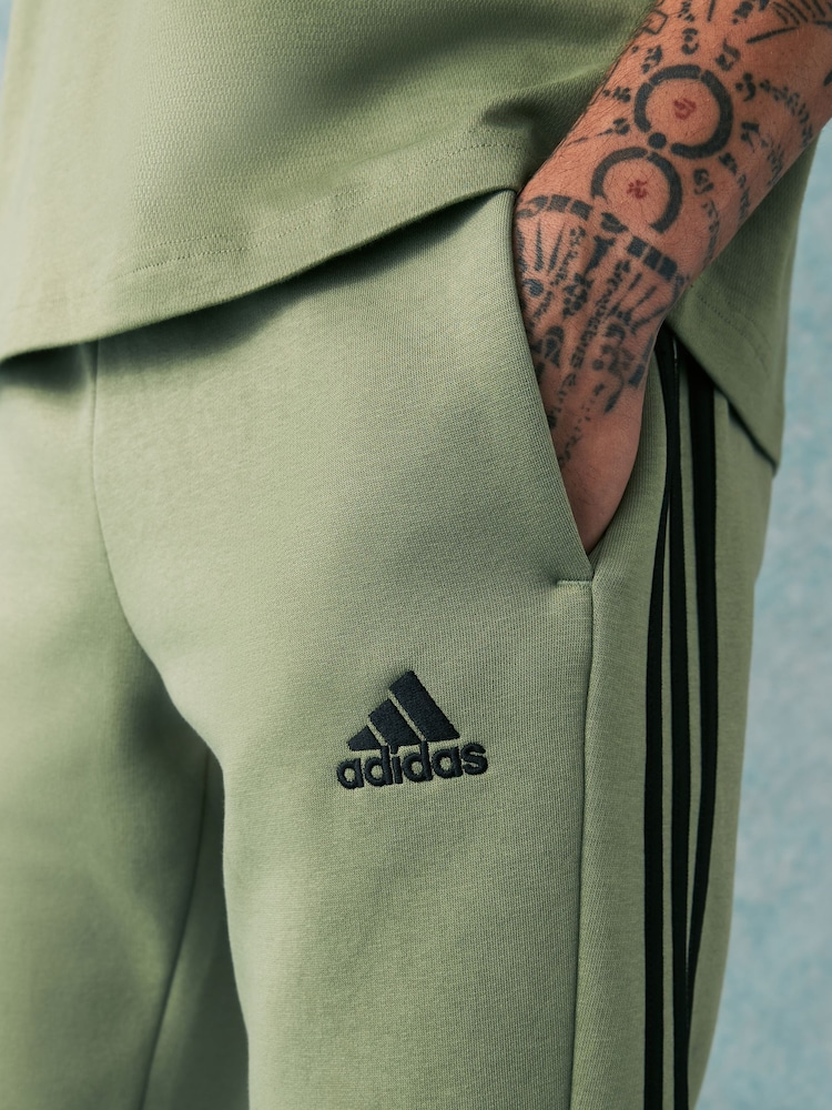 adidas Green Essentials 3 Stripe Joggers - Image 5 of 5