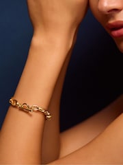 Pulsera de cadena con nudo y cierre en T de 14 quilates de Accessorize - Imagen 2 de 2