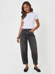 Threadbare Black Barrel Leg Jeans - Image 1 of 5