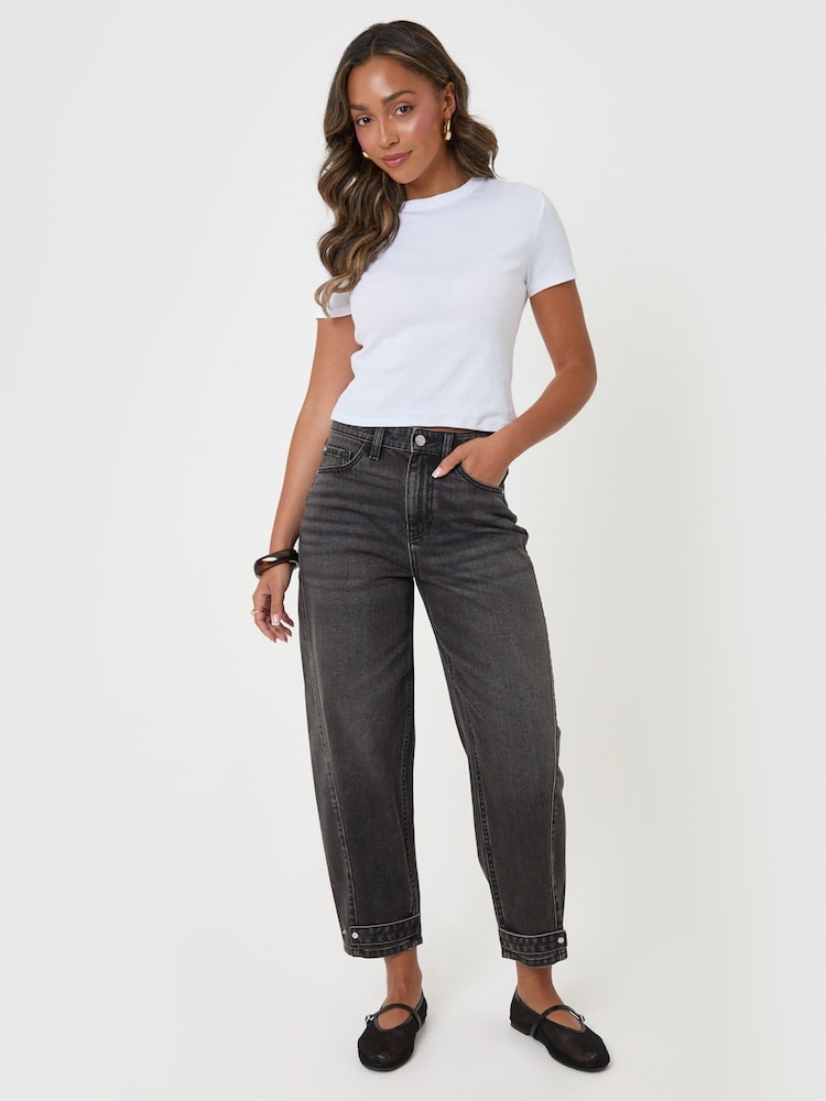 Threadbare Black Barrel Leg Jeans - Image 1 of 5 Threadbare Black Barrel Leg Jeans - Image 1 of 5