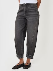 Threadbare Black Barrel Leg Jeans - Image 2 of 5