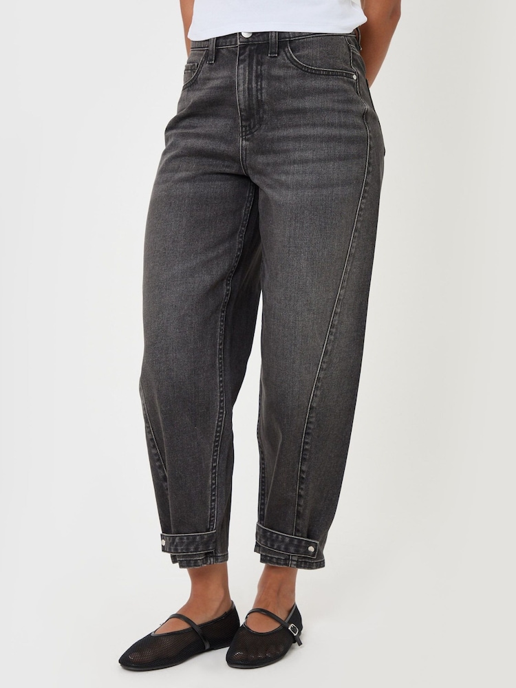 Threadbare Black Barrel Leg Jeans - Image 2 of 5 Threadbare Black Barrel Leg Jeans - Image 2 of 5