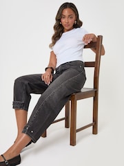 Threadbare Black Barrel Leg Jeans - Image 5 of 5