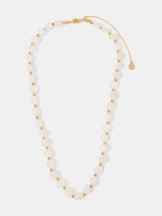 Accessorize White 14ct Gold-Plated Cloudy Quartz Necklace - Image 1 of 2