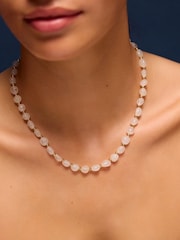 Accessorize White 14ct Gold-Plated Cloudy Quartz Necklace - Image 2 of 2