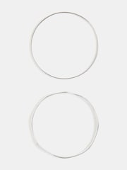 Accessorize 925 Sterling Silver Bangles 2-Pack - Image 1 of 2