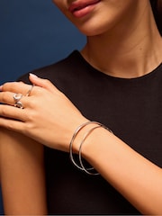 Accessorize 925 Sterling Silver Bangles 2-Pack - Image 2 of 2
