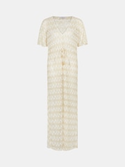 Accessorize White Crochet Maxi Kaftan Dress - Image 1 of 4