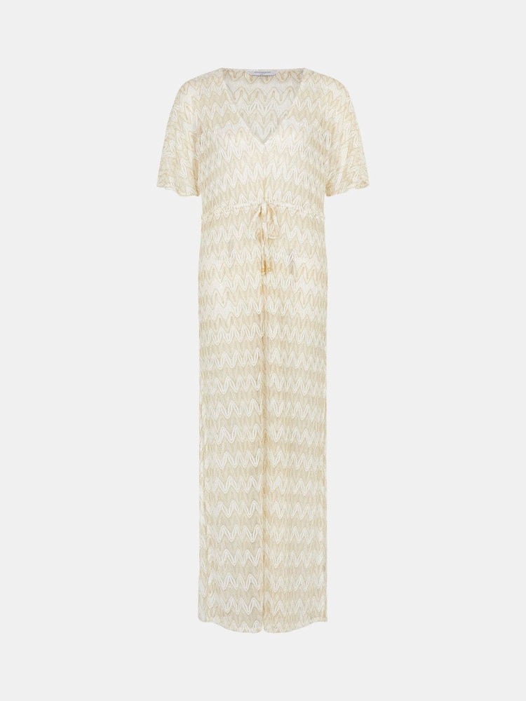 Accessorize White Crochet Maxi Kaftan Dress - Image 1 of 4 Accessorize White Crochet Maxi Kaftan Dress - Image 1 of 4