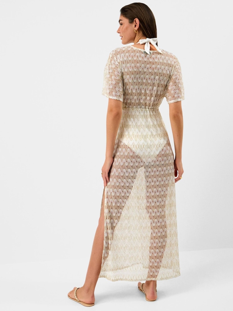 Accessorize White Crochet Maxi Kaftan Dress - Image 2 of 4 Accessorize White Crochet Maxi Kaftan Dress - Image 2 of 4