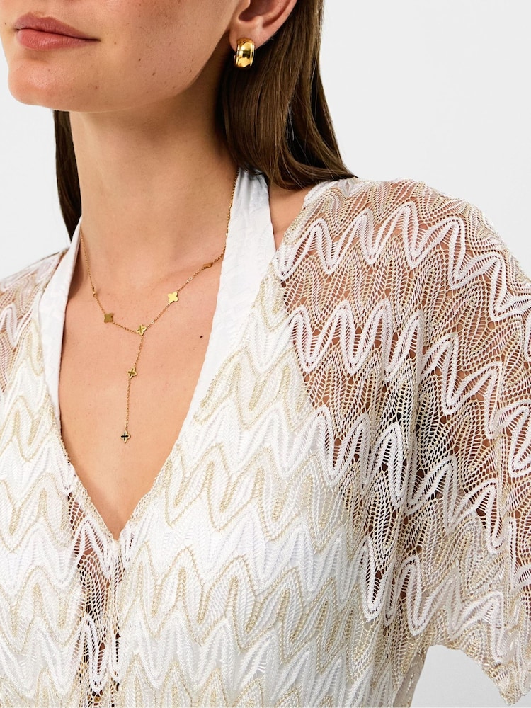 Accessorize White Crochet Maxi Kaftan Dress - Image 4 of 4 Accessorize White Crochet Maxi Kaftan Dress - Image 4 of 4