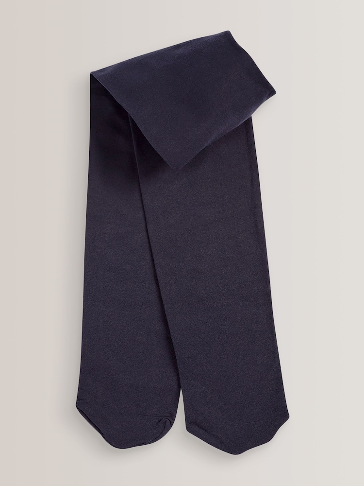 Navy Regular Length 2 Pack 40 Denier School Tights - Image 2 of 2