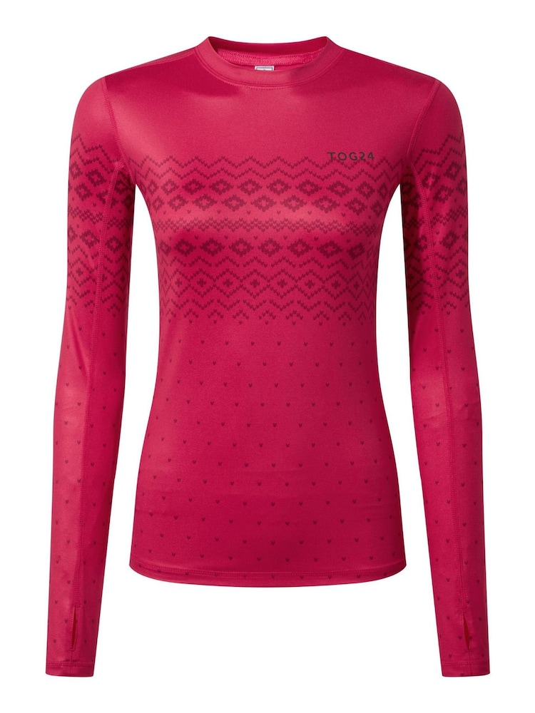 Tog 24 Pink Snowdon Thermal Base Layer Crew Neck Top - Image 5 of 7