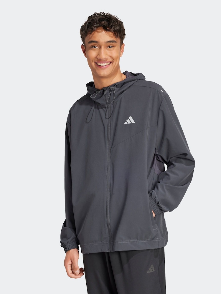 adidas Grey Full-Zip Jacket - Image 1 of 5