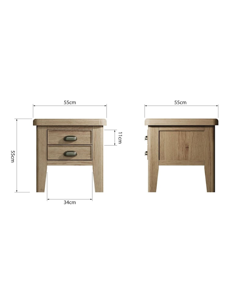 K Interiors Brown Embleton Solid Wood 2 Drawer Lamp Table - Image 4 of 4 K Interiors Brown Embleton Solid Wood 2 Drawer Lamp Table - Image 4 of 4