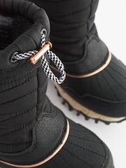 Black/Rose Gold Waterproof Warm Faux Fur Lined Snow Boots - Image 5 of 10