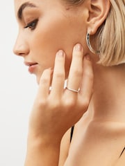 Sterling Silver Slim Sparkle Band Ring - Image 2 of 3