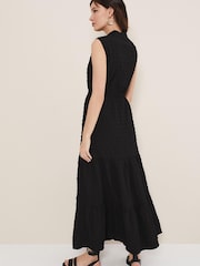Phase Eight Black Textured Anika Sleeveless Midi Dress - Image 2 of 6