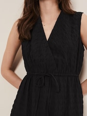 Phase Eight Black Textured Anika Sleeveless Midi Dress - Image 5 of 6