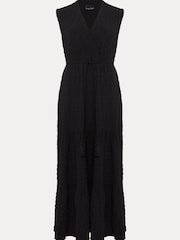 Phase Eight Black Textured Anika Sleeveless Midi Dress - Image 6 of 6