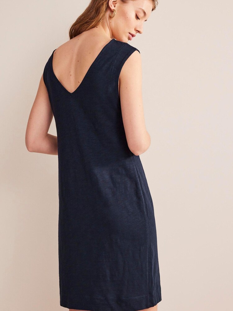 Boden Blue Sleeveless Jersey Shift Dress - Image 2 of 5