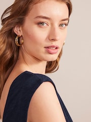 Boden Blue Sleeveless Jersey Shift Dress - Image 4 of 5