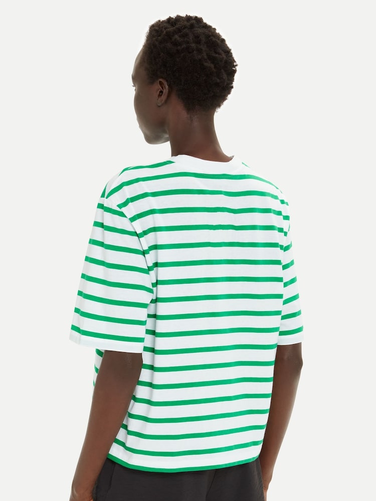 Whistles Green Stripe Short Sleeve Top - Image 2 of 5 Whistles Green Stripe Short Sleeve Top - Image 2 of 5