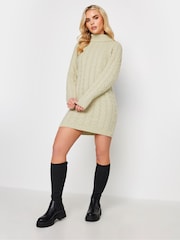 PixieGirl Petite Natural Cable Knitted Jumper Dress - Image 2 of 6