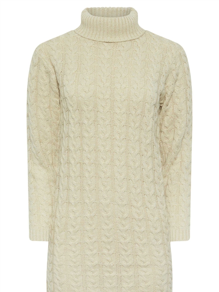 PixieGirl Petite Natural Cable Knitted Jumper Dress - Image 6 of 6